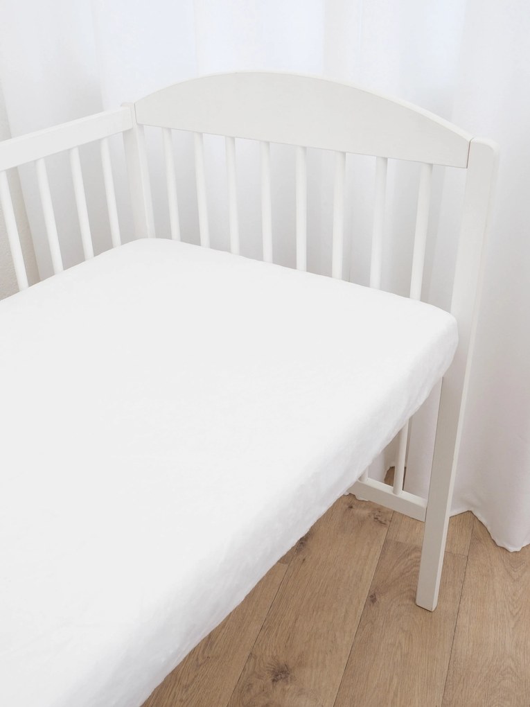 Plachta mikroplyš Deluxe do postieľky 70 x 140 cm - biele