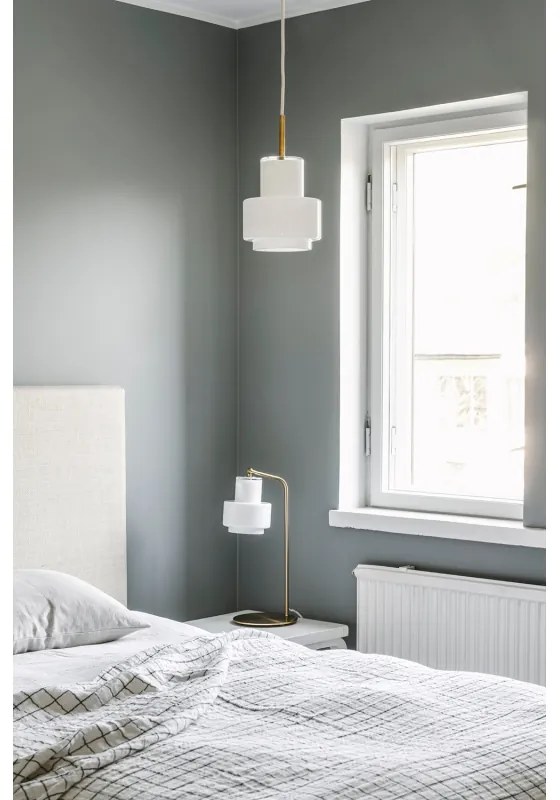 Stolná lampa Multi, biela / mosadz