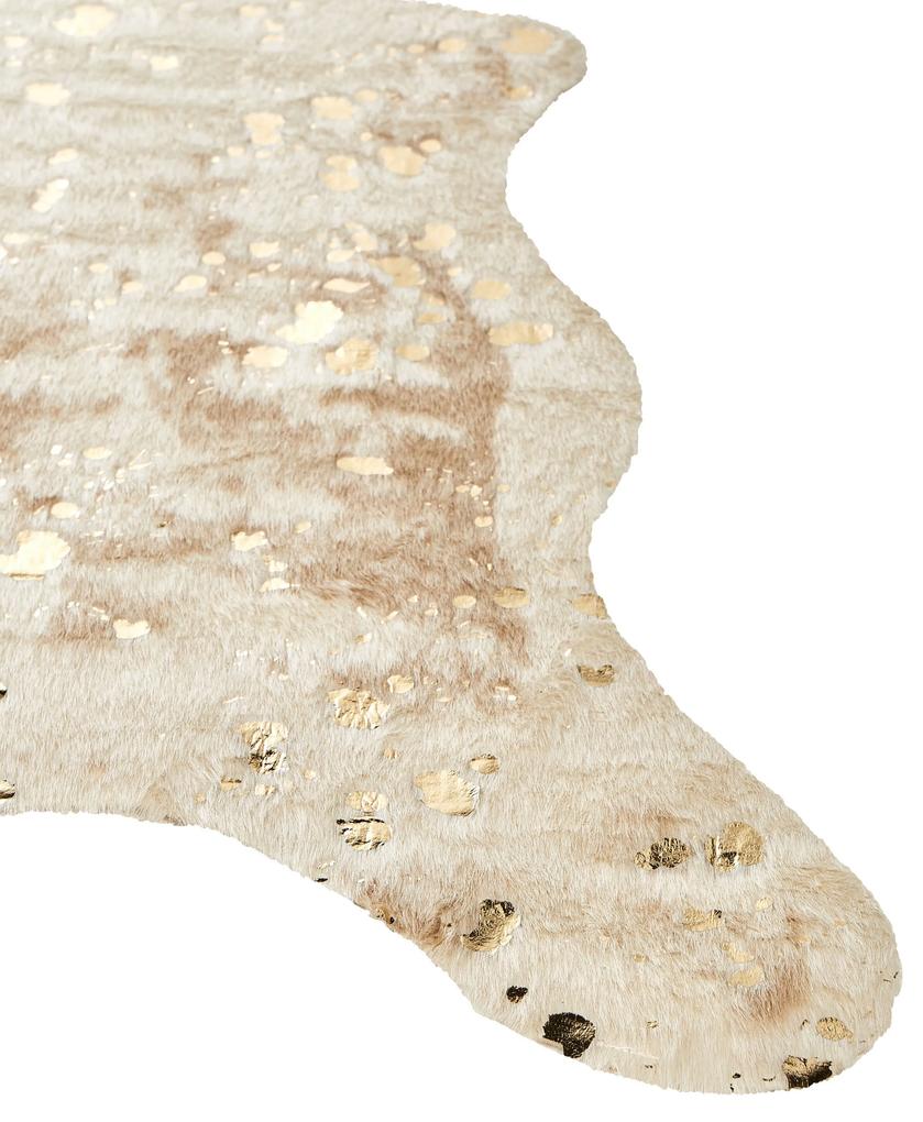 Koberec z umelej kože 130 x 170 cm béžová/zlatá BOGONG Beliani