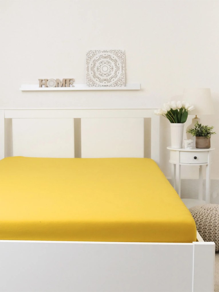 Jersey plachta Classic 160 x 200 cm - horčicová