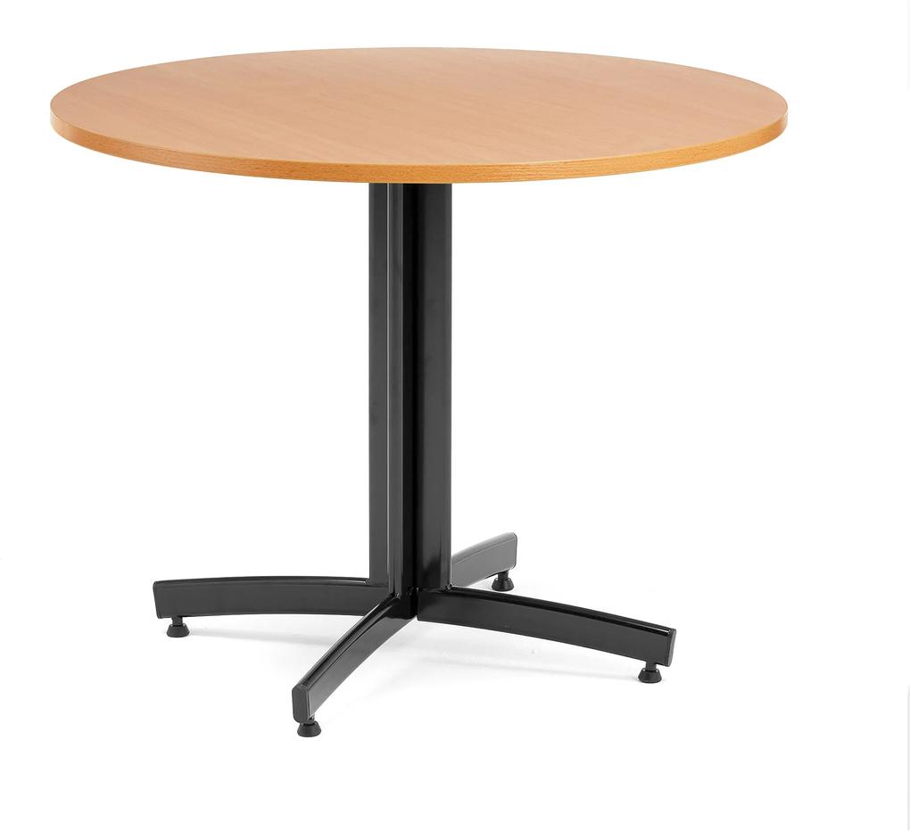 Jedálenský stôl Sanna, okrúhly Ø 900 x V 720 mm, buk / čierna