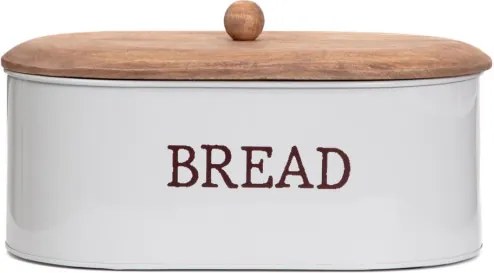 Chlebník CONTI sivý s drevenou pokrývkou 872339