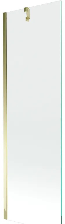 Mexen Next, vaňová zástena 1-krídlová 60 x 150 cm, fixné krídlo, 6 mm číre sklo, zlatý profil, 895-060-000-00-00-50