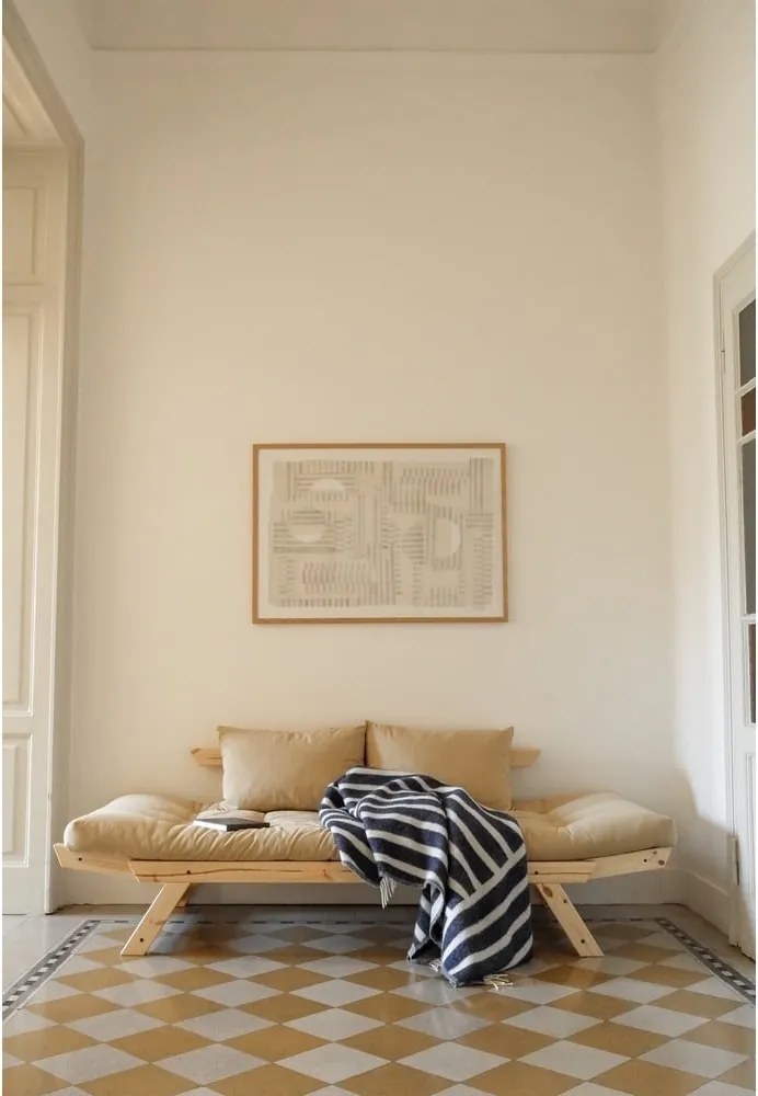 Rozkladacia pohovka so zeleným poťahom Karup Design Bebop Natural/Olive Green