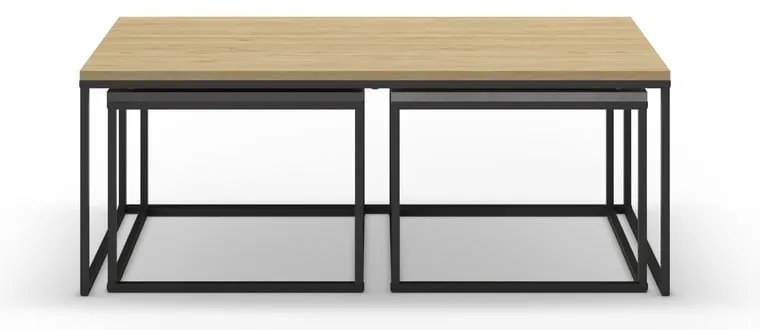 Konferenčné stolíky v súprave 3 ks v sivo-prírodnej farbe 60x110 cm Camelia – Marckeric