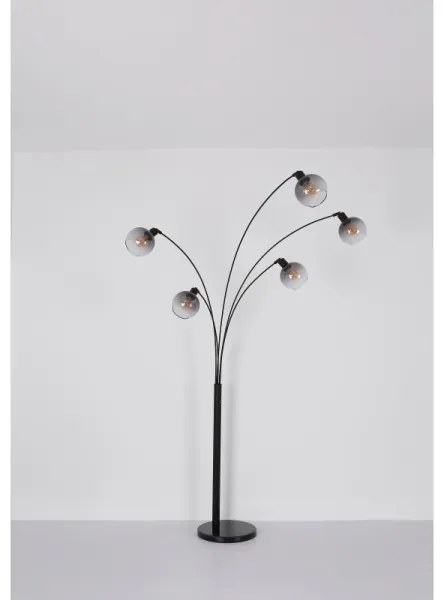 Globo 58228NBS - Stojacia lampa SEYMOUR 5xE27/40W/230V dymová