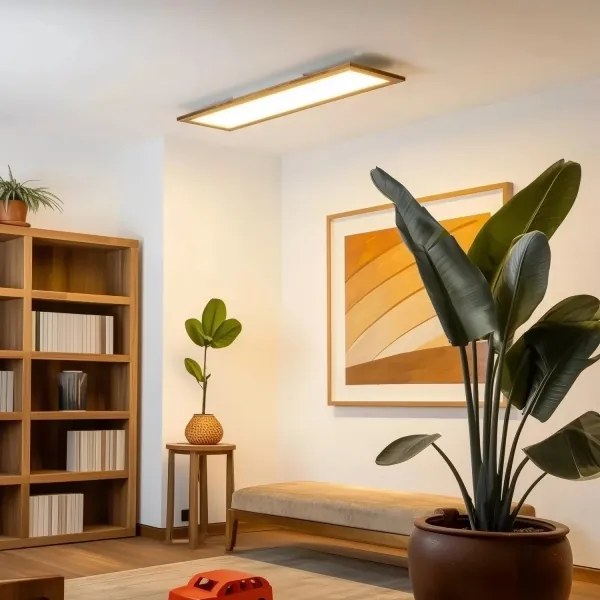 Brilagi - LED stmievateľné svietidlo SLIMFRAME WOOD LED/58W/230V 124x33,7 cm + diaľkové ovládanie