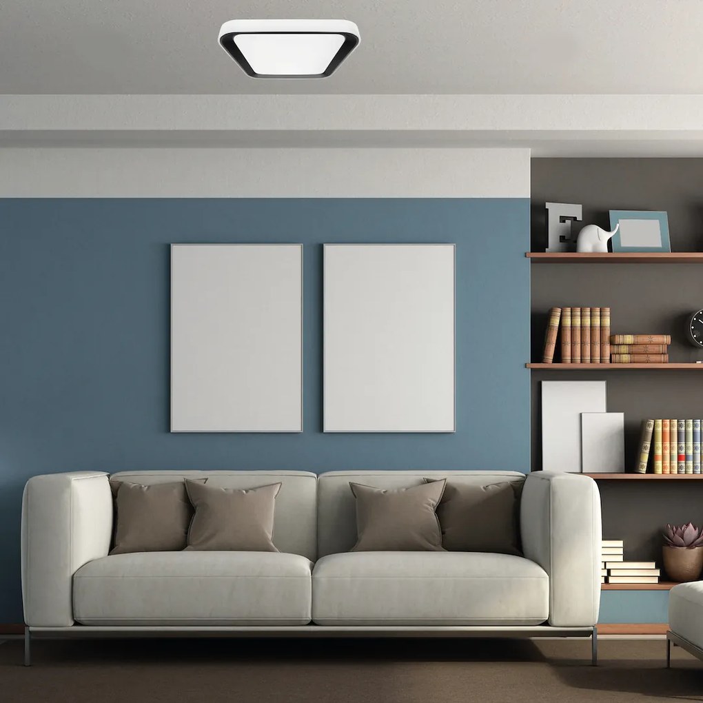 Stropné LED svietidlo Quadro, 1x LED 38w, 3000-6000k, b, s ovládačom