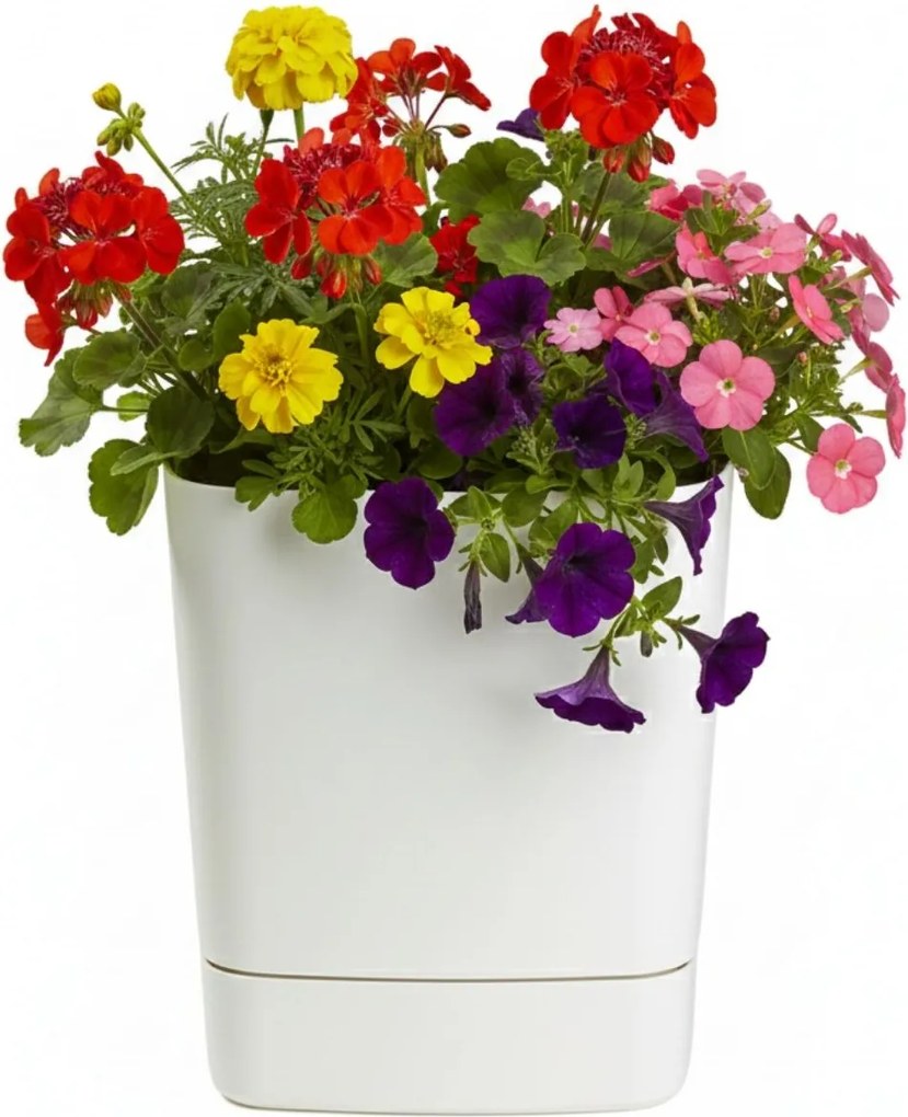 PLASTOVÝ KVETINÁČ CUBI 30X33 CM KRÉMOVÁ