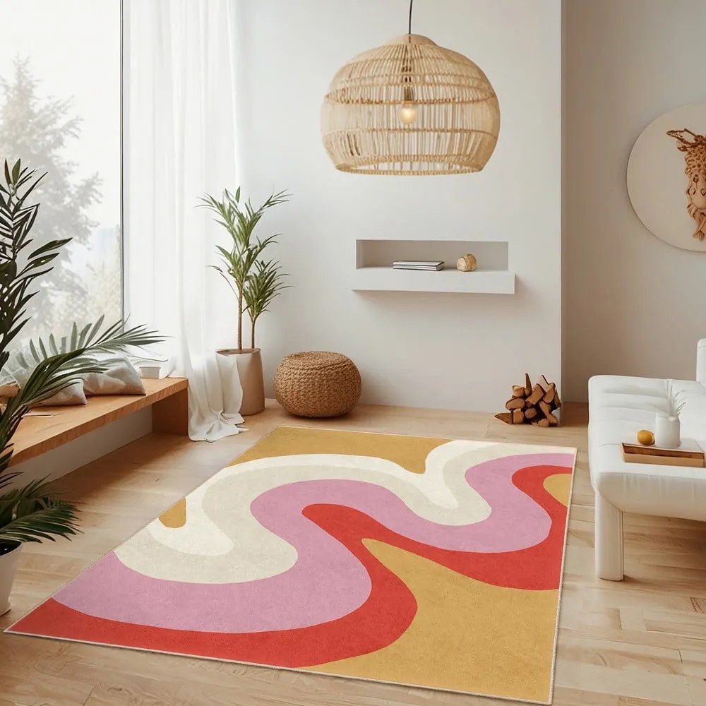 Žltý/ružový prateľný behúň 60x230 cm Raspberry Creamsicle – Mila Home