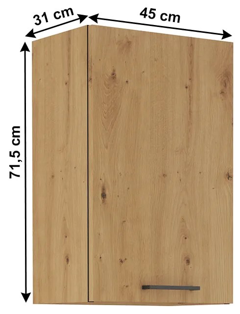 Horná kuchynská skrinka Meriel 45 G-72 1F (dub artisan). Vlastná spoľahlivá doprava až k Vám domov. 1033987