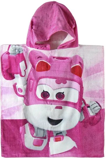 CERDA Pončo Super Wings pink Bavlna - Froté 50/115 cm