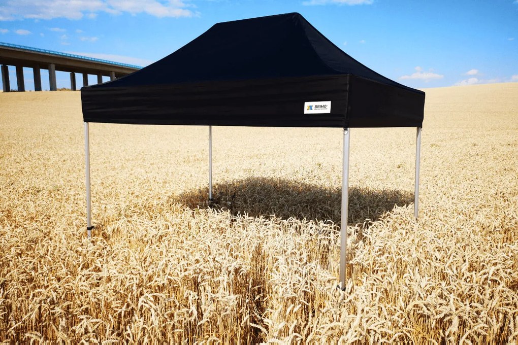 BRIMO Hliníkový promo stan 4x4 m ALU EXCLUSIVE – 3 steny, HEX 45 mm - s 3 stenami - Modrá 16