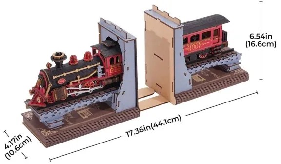 RoboTime - 3D skladačka Zarážka na knihy Historický parný vlak