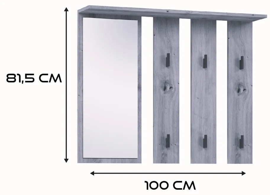 Predsieňový vešiak Parma antracit/dub artisan