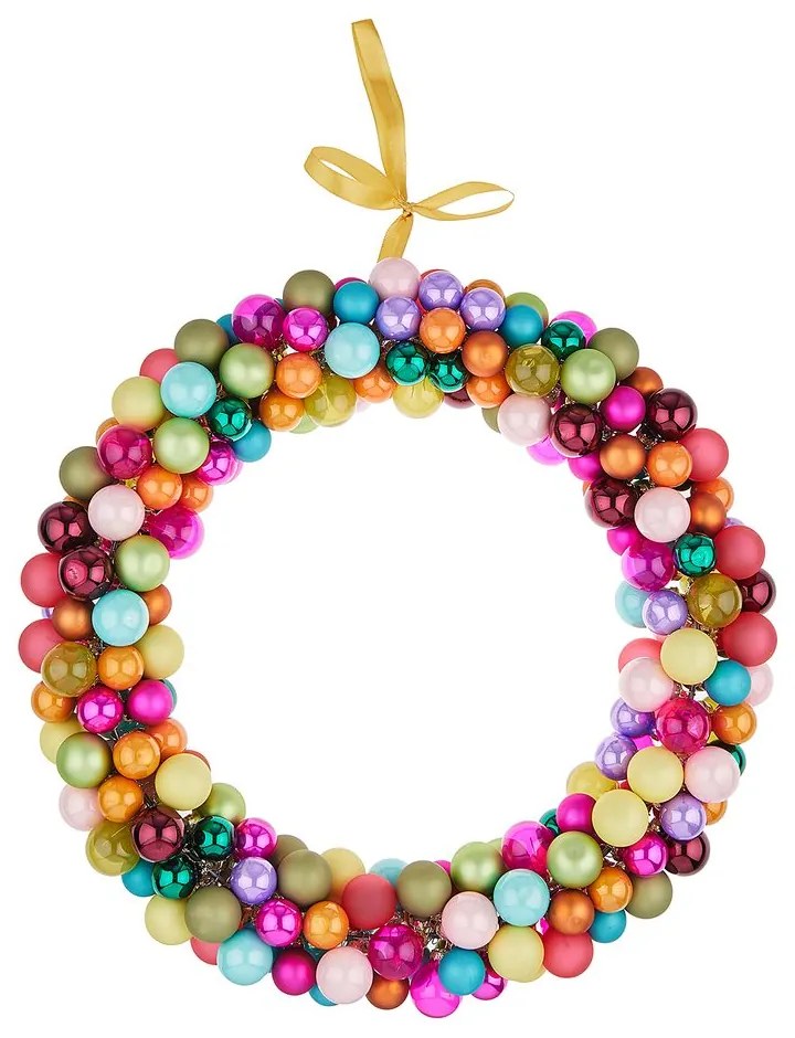 X-MAS Veniec zo sklenených gulí 40 cm - mix