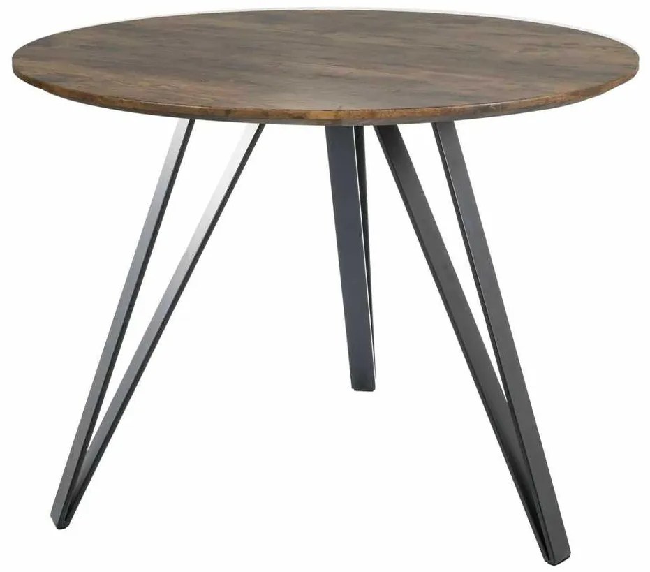Jedálenský stôl Tetis, priemer 100 cm, orech / čierna