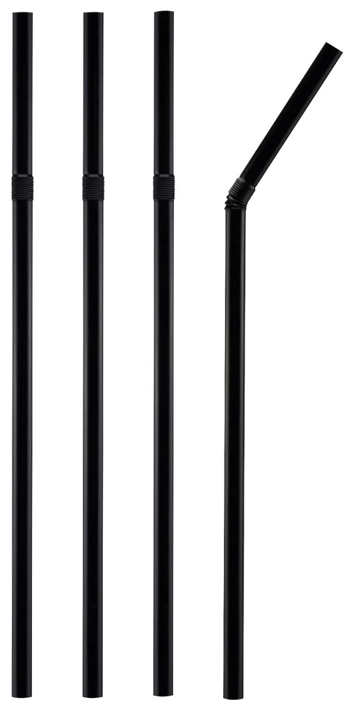 Biologicky rozložiteľné Bendy čierne slamky 20 cm / 7,8 inch