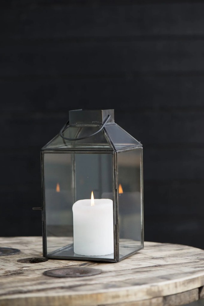Ib Laursen Sklenený lampáš Norr Black 25,5 cm