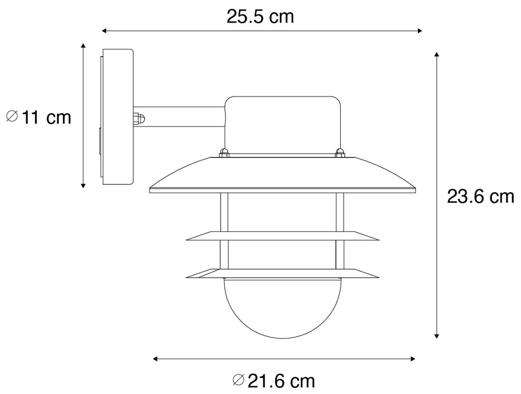 Priemyselná nástenná lampa hrdzavohnedá IP44 - Shell