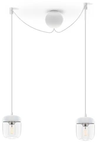 Acorn visiaca lampa s dvoma tienidlami biela/oceľ