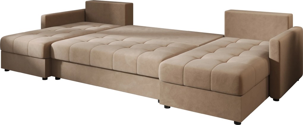 AKCIE Rozkladacia sedacia súprava do U VENORIA 285x146 cm, béžová + 2 vankúšiky ZDARMA II. akosť