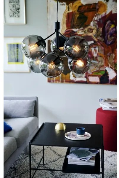 Nordlux - Luster na lanku IVONA 6xE27/28W/230V čierna