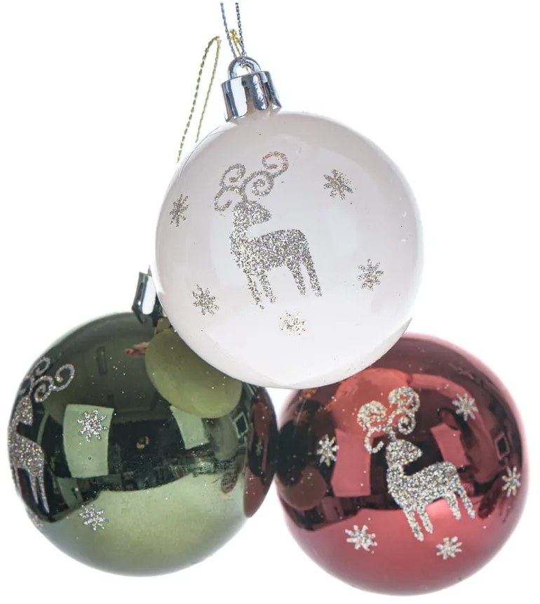 Plastové vianočné gule v súprave 3 ks ø 6 cm – Dakls