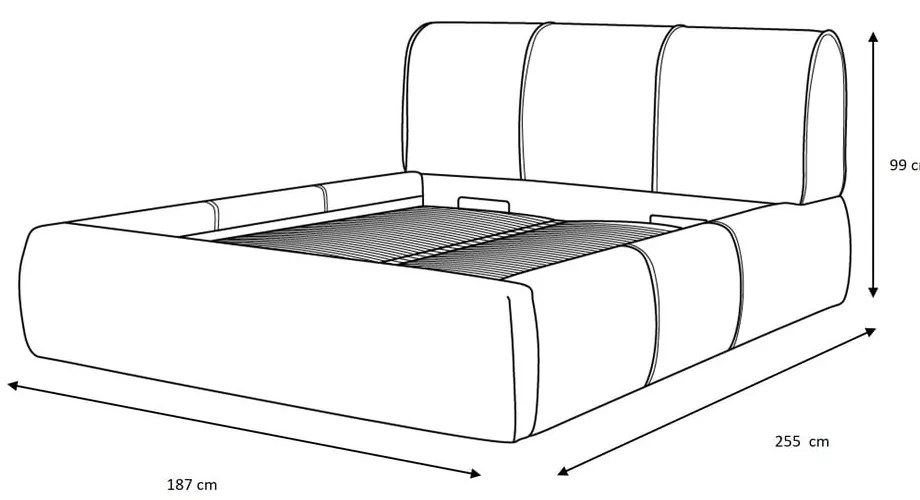 Sivá čalúnená dvojlôžková posteľ s úložným priestorom s roštom 160x200 cm Vernon – Bobochic Paris