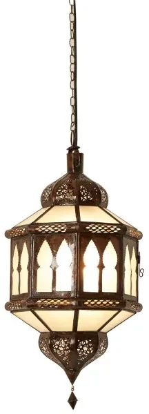 Orientálna lampa Biban Trombia mliečno - biela