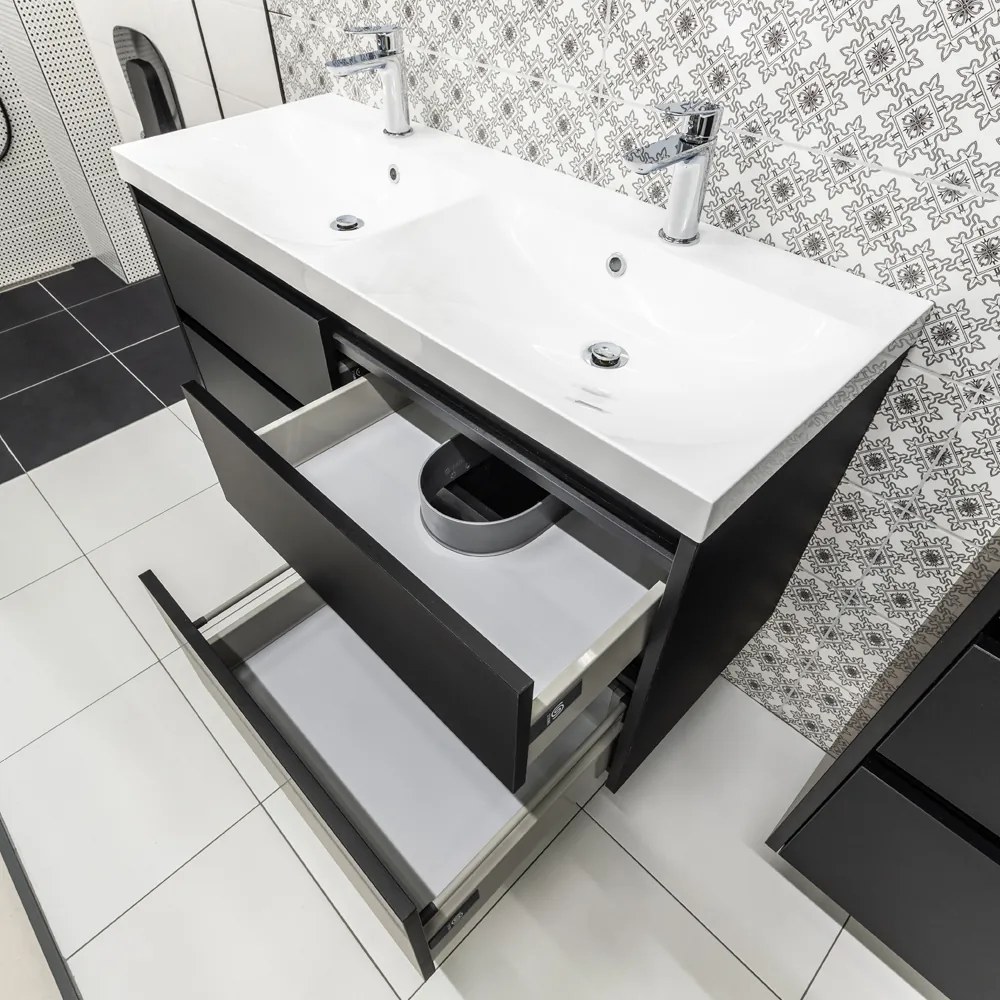 Mereo, Mereo Mailo, kúpeľňová skrinka 81 cm, chróm madlo, Multidecor, Biela vysoký lesk perlička, MER-CN591SBIEL