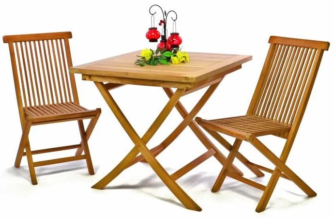 Divero 32596 Drevený záhradný stôl, teakové drevo, 80 x 80 cm