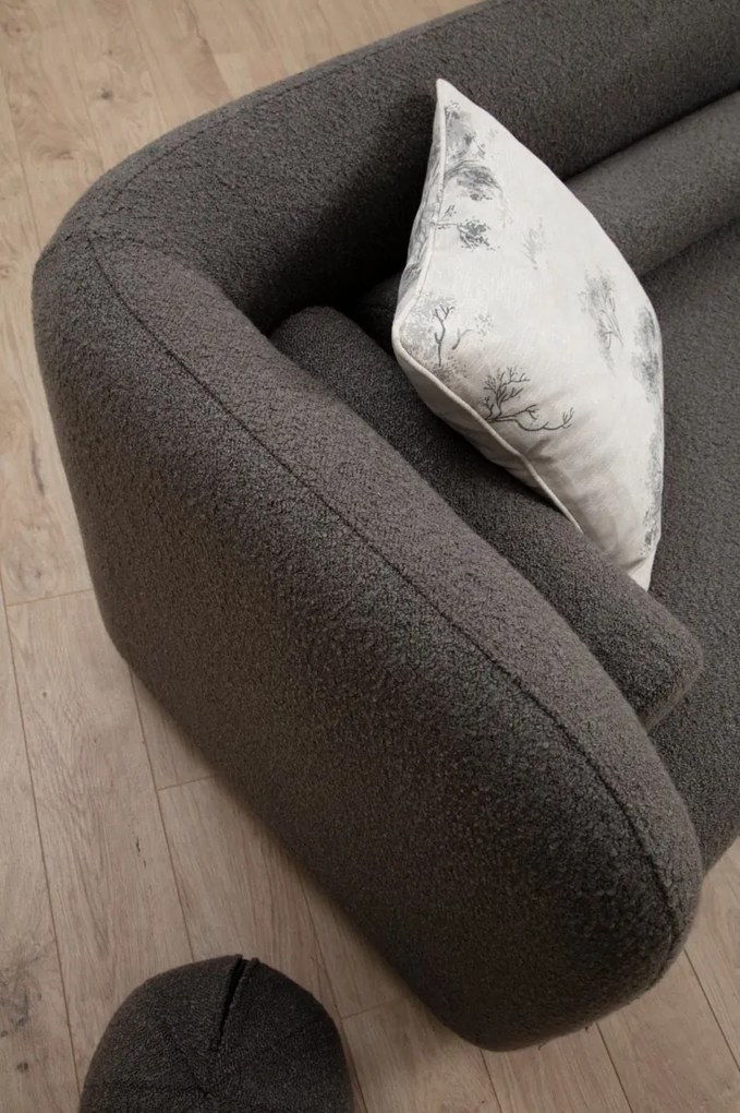 Trojmiestna pohovka Victoria 228 cm boucle sivá