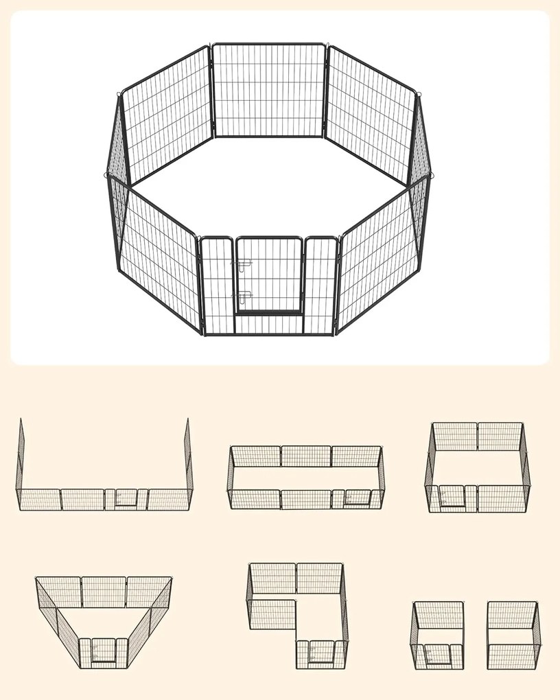 Ohrádka pro zvířata Thaso černá
