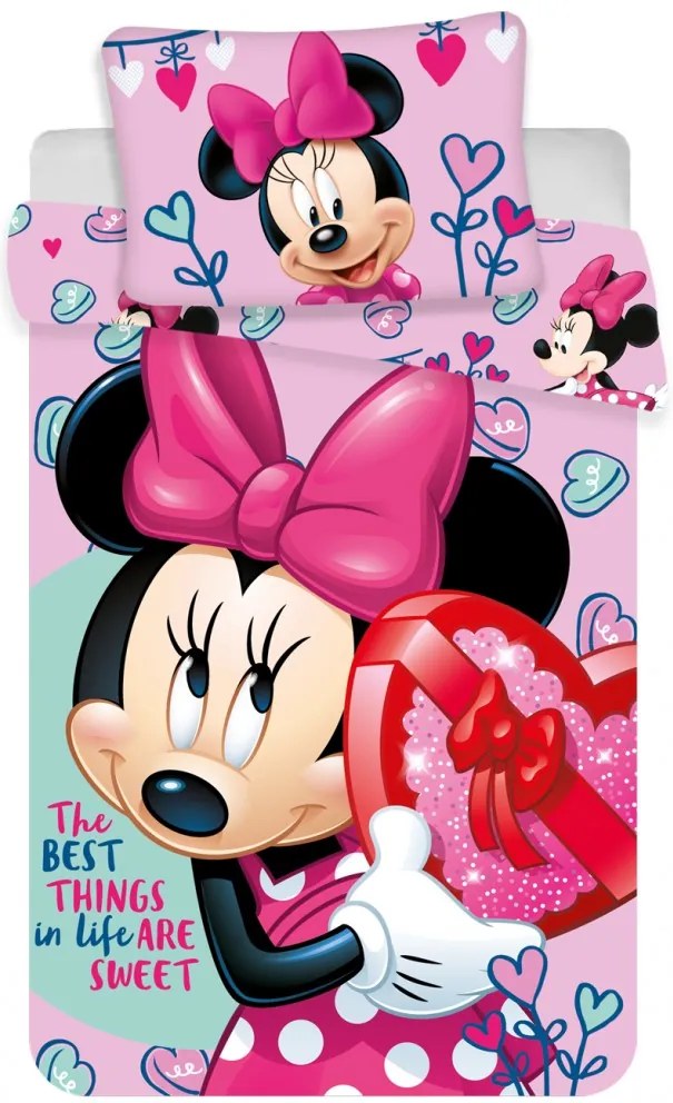 Obliečky do postieľky Minnie Mouse baby 02 100x135 40x60 cm 100% Bavlna Jerry Fabrics