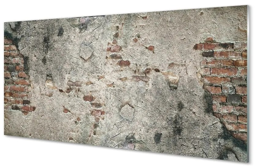 Obraz na skle Kamenná tehlová stena 125x50 cm