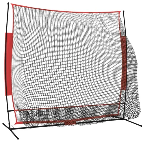 vidaXL Prenosná baseballová sieť čiernočervená 215x107x216cm polyester-