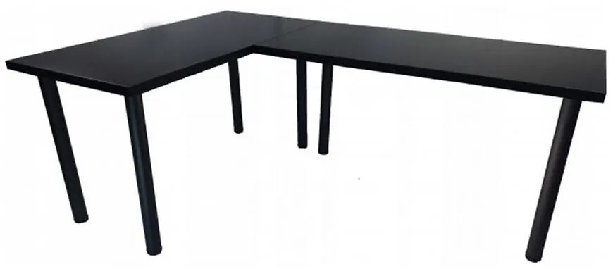 Písací Stôl Roh. Top Čierna 240x160x3,6 Model 0