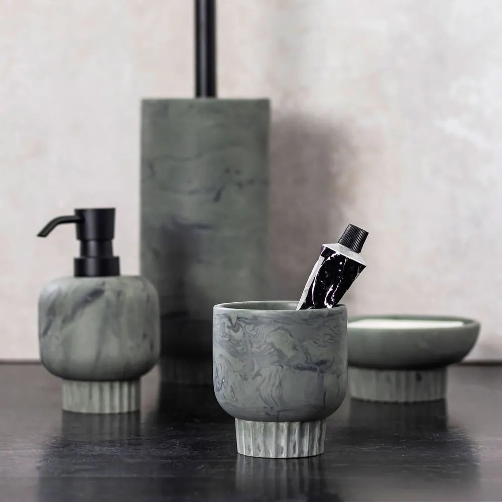 Zelený kamenný téglik na zubné kefky Attitude – Mette Ditmer Denmark