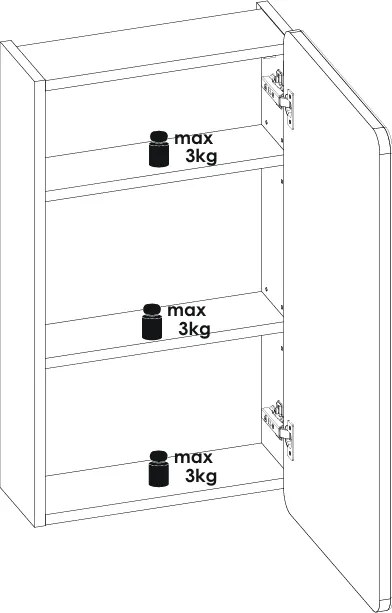 Kúpeľňová skrinka so zrkadlom Aruba 842 1D dub craft zlatý