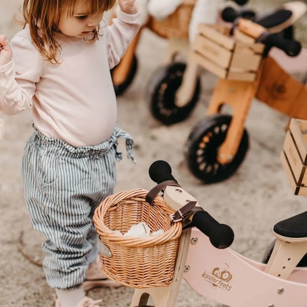 Drevené balančné odrážadlo Tiny Tot Plus 2v1 ružová