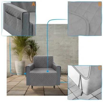 Poťah na kreslo PARIS sivý