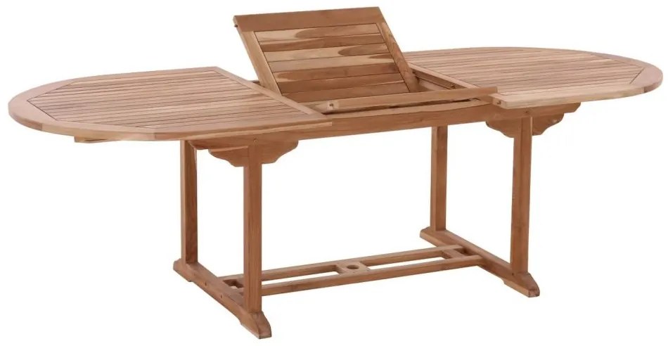 Drevený rozkladací záhradný stôl IBEZA 180x100 cm z prírodného teakového dreva