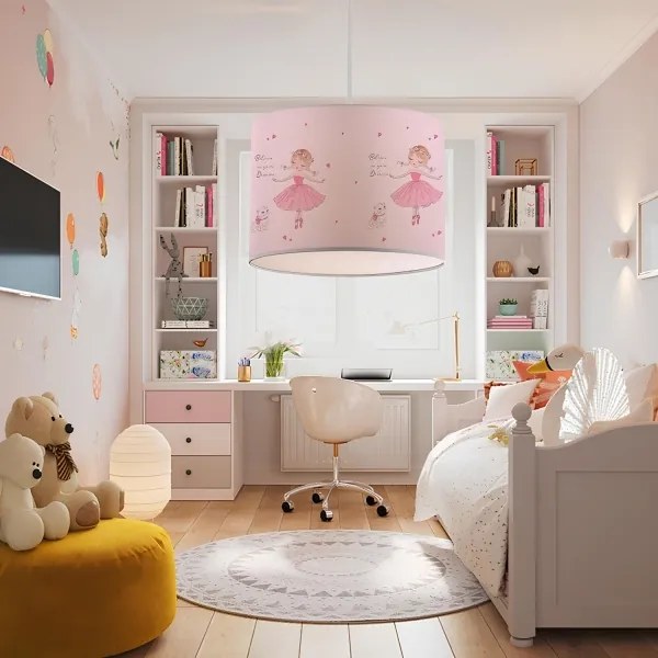 Detský luster CANDY 1xE27/40W/230V ružový