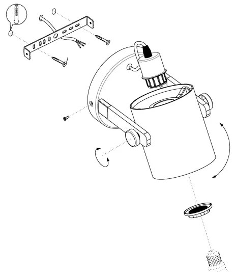 Eglo 43427 - Nástenné svietidlo HORNWOOD 1 1xE27/28W/230V