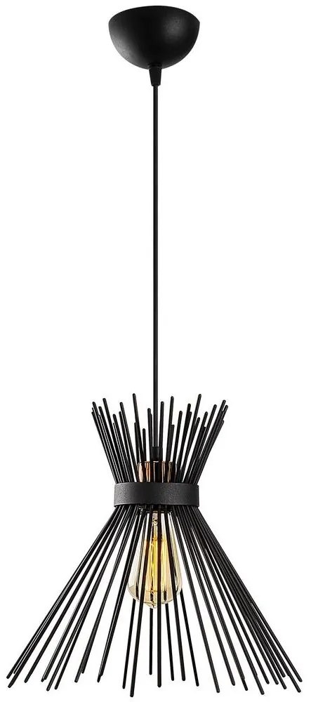 Luster na lanku KIRPI 1xE27/40W/230V čierna