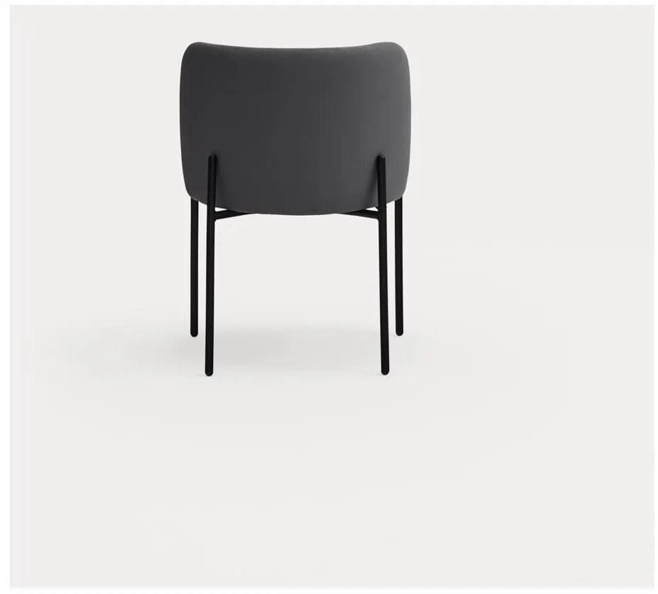 Tmavosivé čalúnené jedálenské kreslá v súprave 2 ks Mogi – Teulat