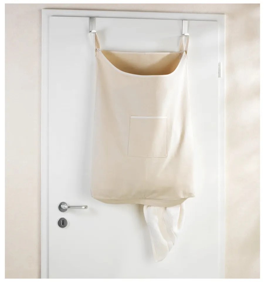 Béžový závesný kôš na bielizeň Wenko Door Laundry, 65 l