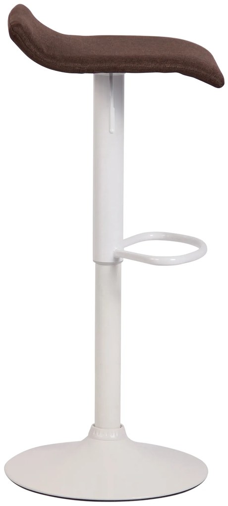 Barová stolička Dyn V2 - látka, biela podnož - Hnedá