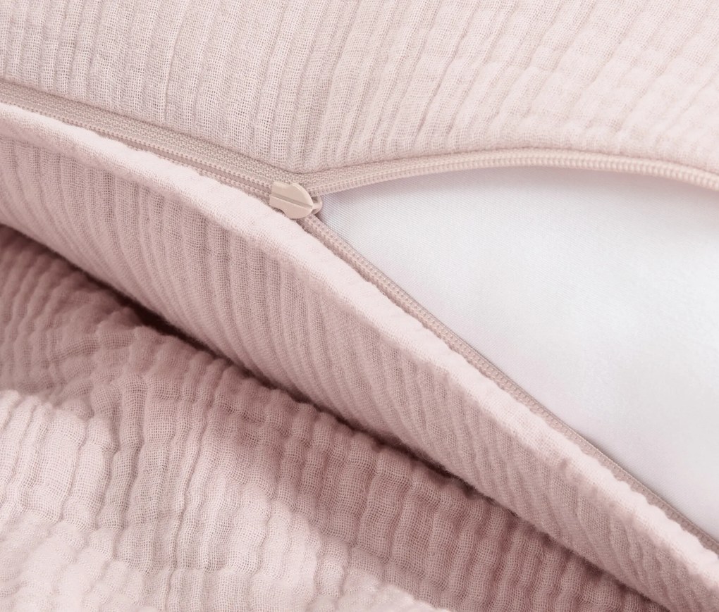 Mušelínová posteľná bielizeň, ružová, štandardná veľkosť